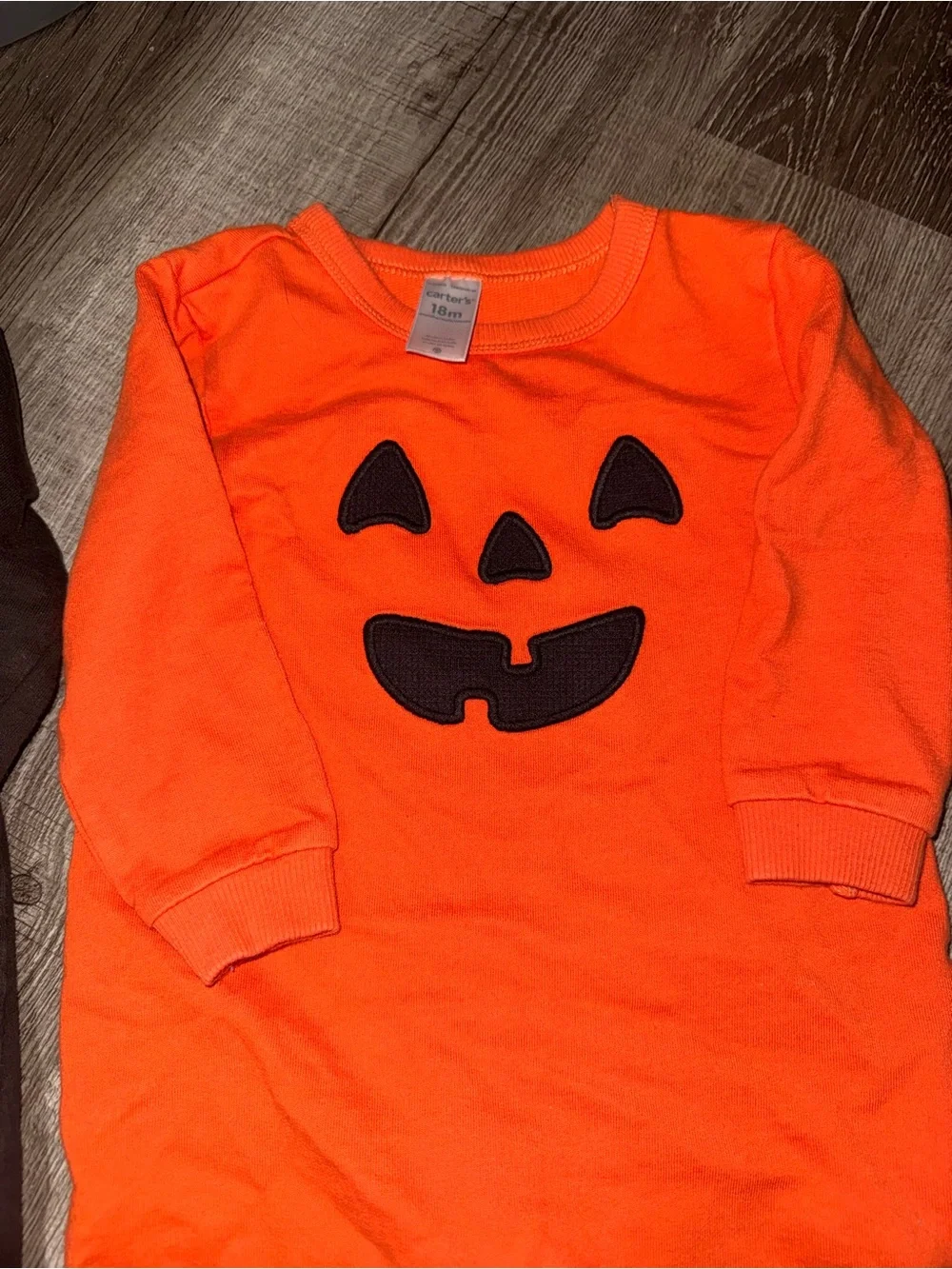 Carter’s Baby Boy Halloween Lot Skeleton & Pumpkin Bodysuits Size 18 Months
